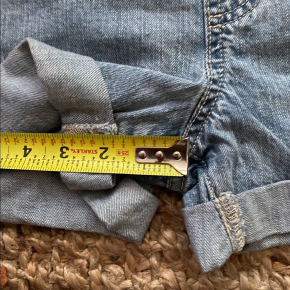 GAP JEAN DENIM SHORTS SHORTALLS NWT Size XS - Picture 3 of 6